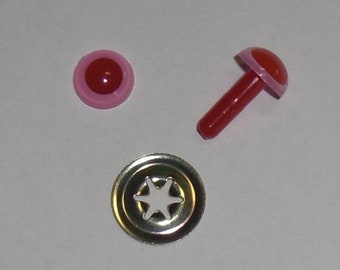 9 mm albino safety eyes pink red