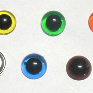 5 paires dyeux de sécurité de 9 mm transparent coloré Bunt/Mixed