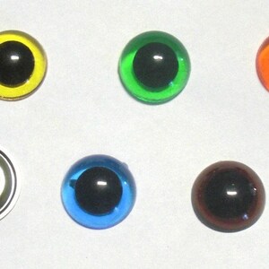 5 pairs 12 mm safety eyes transparent colours image 1