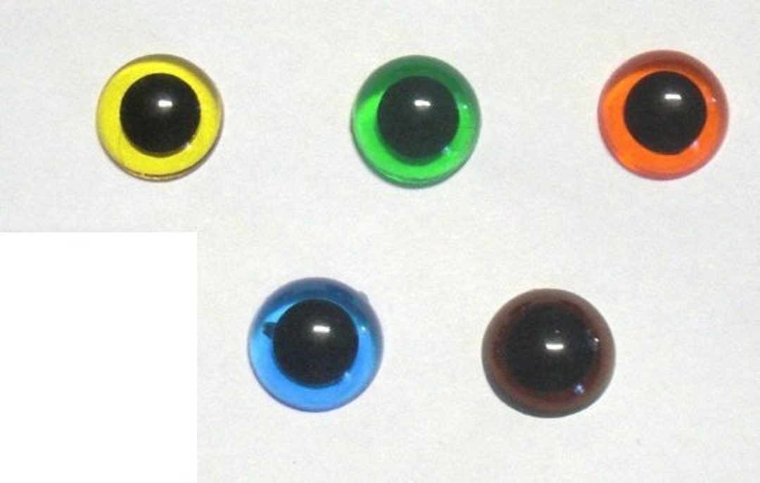 5 Pairs Color Safety Eyes Clear, White, Yellow, Blue, Brown, Green