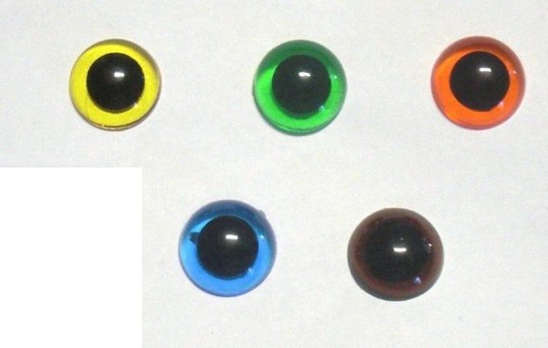 5 pairs 6 mm safety eyes transparent colours image 1