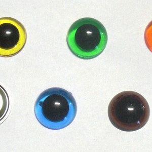 10 paires dyeux de sécurité de 12 mm transparent coloré Bunt/Mixed