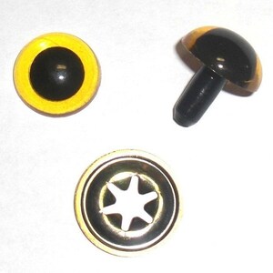 10 pairs 12 mm safety eyes transparent colours Yellow