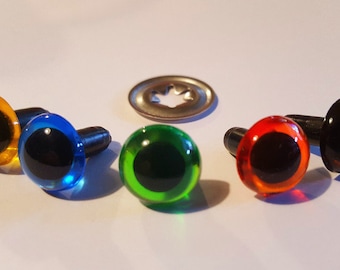 5 pairs 9 mm safety eyes transparent colours