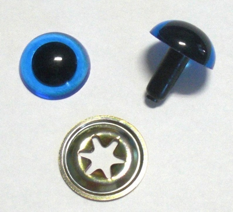 5 paires dyeux de sécurité de 9 mm transparent coloré Bleu