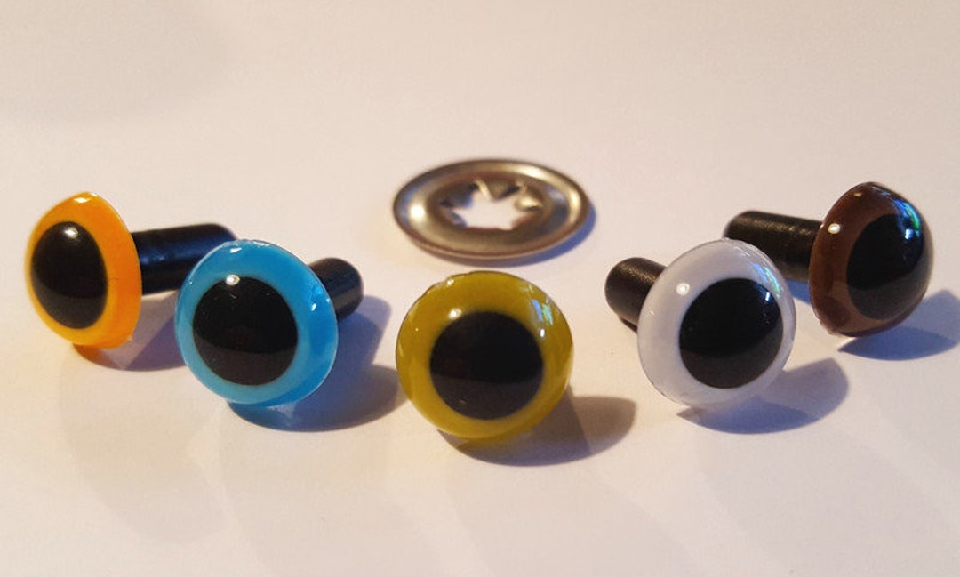 5 Pairs 15 Mm Safety Eyes Solid Colours 