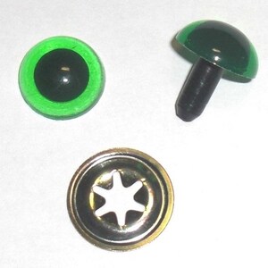 5 pairs 12 mm safety eyes transparent colours Green