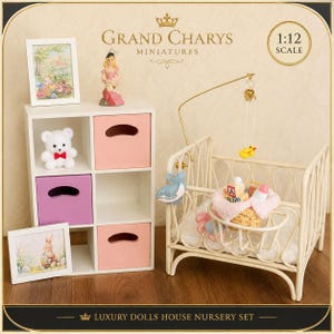 Miniature Nursery Cot Set | 1:12 Scale Dollhouse Furniture