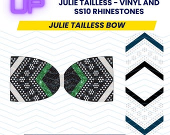 Julie Tailless Bow Rhinestone and Vinyl or Sublimation Mixed Media 4" Cheer Bow File Download