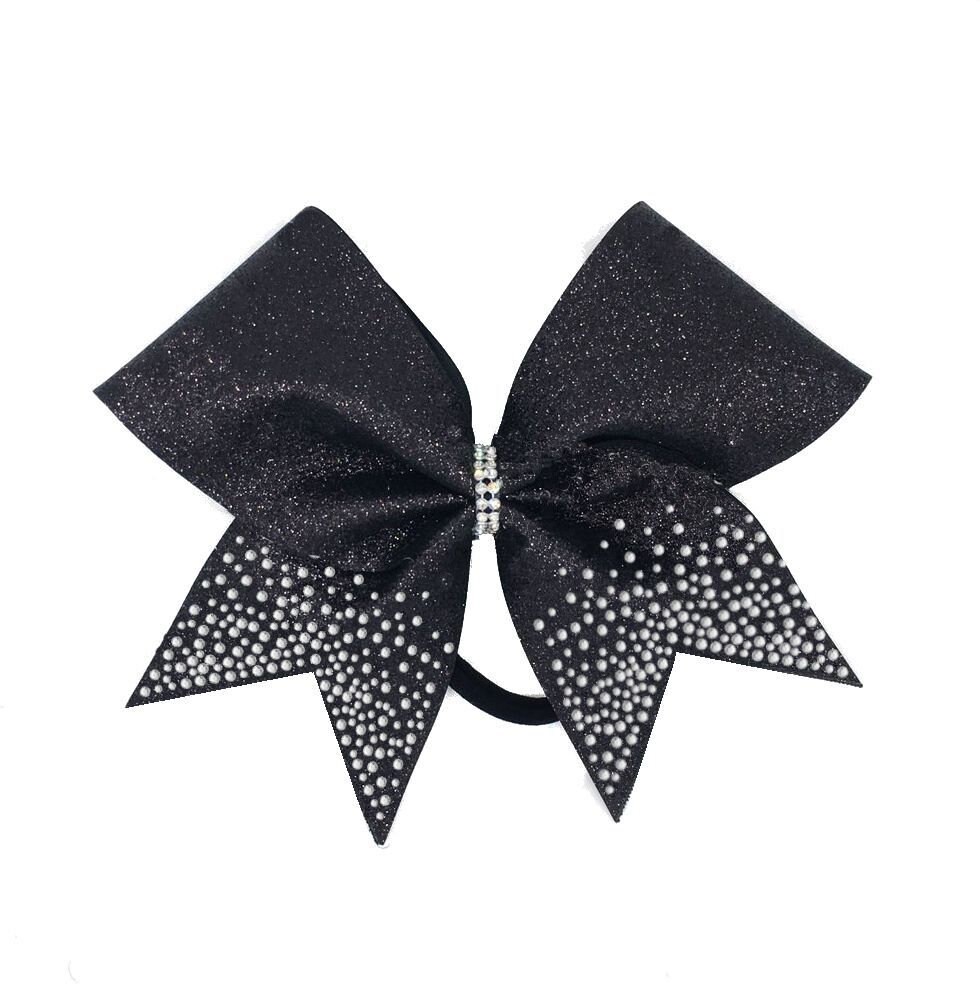 3" Rhinestone Cheer Bow Dipped Crusted Tails Transfer Strip (4 tails)