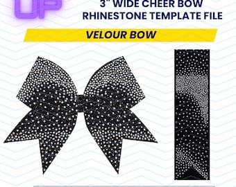 Velour Rhinestone Cheer Bow SVG Template | Full Coverage Bow Design | Rhinestone Template | Cheer Bow SVG Download