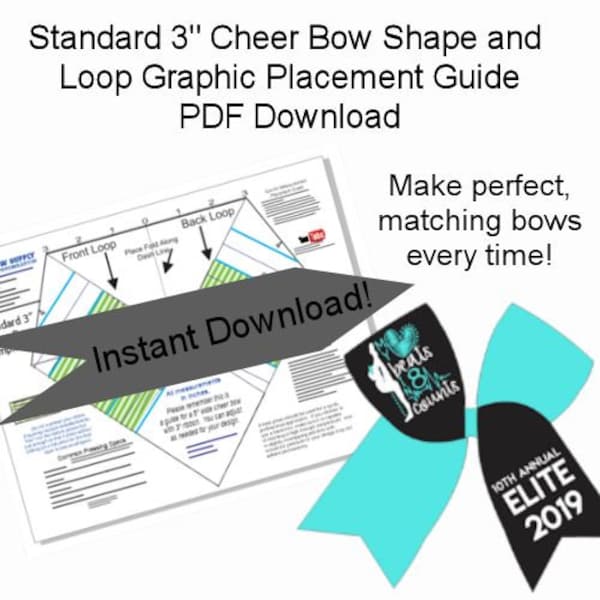Printable Cheer Bow Template And Loop Graphic Placement Guide PDF Download