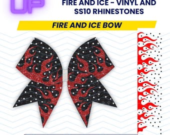 Fire and Ice Rhinestone and Vinyl or Sublimation Mixed Media 3" Cheer Bow File Download