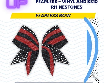 Level Up Vinyl and ss10 Rhinestones Cut Files Fearless Bow - 3" Cheer Bow Template Download