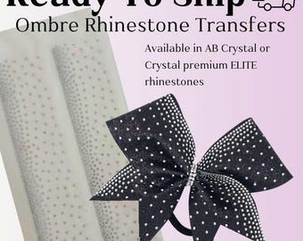 Side Ombre Rhinestone Cheer Bow Set (2 Strips) 3 x 13 inches