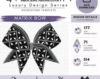 Matrix Rhinestone Cheer Bow SVG Template | Luxury Shapes | Rhinestone Template | Cheer Bow SVG Download