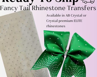 3&quot; Cheer Bow Rhinestone Fancy Tail Spray Strip