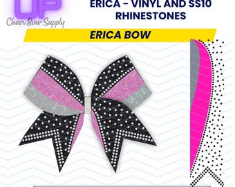 Level Up Vinyl and ss10 Rhinestones Cut Files Erica Bow - 3" Cheer Bow Template Download