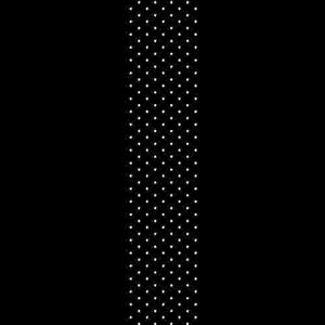 May include: A black background with a vertical column of white dots. The dots are evenly spaced and create a textured pattern. The dots are small and round, and the overall effect is a simple, yet elegant design.