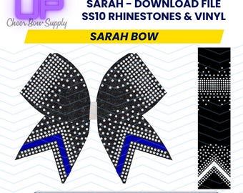 Level Up Vinyl and ss10 Rhinestones Cut Files Sarah Bow - 3" Cheer Bow Template Download