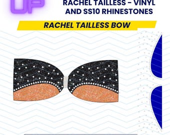 Rachel Tailless Bow Rhinestone and Vinyl or Sublimation Mixed Media 3" Cheer Bow File Download