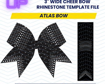 Atlas Rhinestone Cheer Bow SVG Template | Dense Scatter Bow Design | Rhinestone Template | Cheer Bow SVG Download