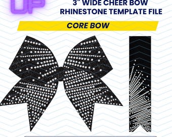 Core Rhinestone Cheer Bow SVG Template | Dense Bling Bow Design | Rhinestone Template | Cheer Bow SVG Download