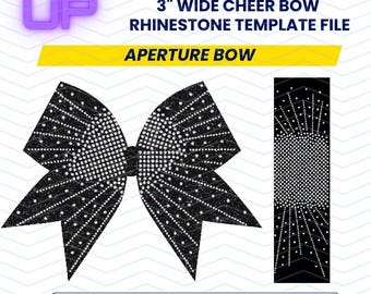 Aperture Rhinestone Cheer Bow SVG Template | Radiating Line Bow Design | Rhinestone Template | Cheer Bow SVG Download