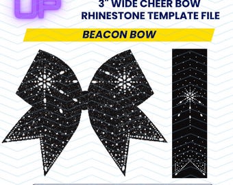Beacon Rhinestone Cheer Bow SVG Template | Starburst Bow Design | Rhinestone Template | Cheer Bow SVG Download
