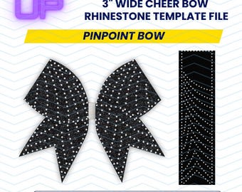 Pinpoint Rhinestone Cheer Bow SVG Template | Dot Pattern Bow Design | Rhinestone Template | Cheer Bow SVG Download