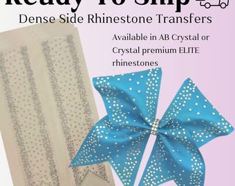 Cheer Bow Rhinestone Dense Side-Scatter Center Rhinestone Strip 3&quot; X 12&quot;