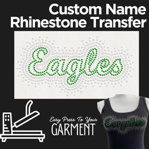 Custom Name Spray Text Hotfix Rhinestone Transfer