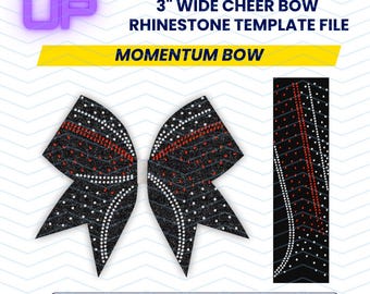 Momentum Rhinestone Cheer Bow SVG Template | Flow Line Bow Design | Rhinestone Template | Cheer Bow SVG Download