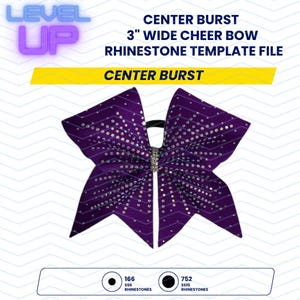 SS10 Center Burst met hoekstaarten Cheer Bow Strass-sjabloon Download Cheer Bow-bestand downloaden
