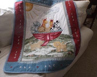 Noah's Ark Baby Quilt Handmade