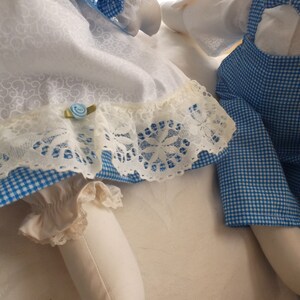 Set of Bunny Rabbits, Boy and Girl in Blue and White ,Flopply Ears image 3