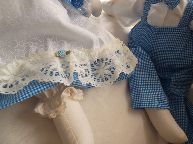 Set of Bunny Rabbits, Boy and Girl in Blue and White ,Flopply Ears image 3