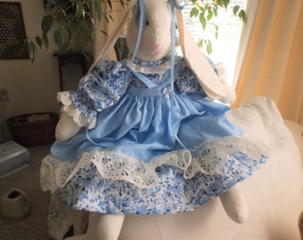 Beautiful Handmade Blue Stuffed Bunny Rabbit