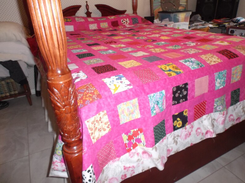 Dusty Rose Colored Quilt Top Five Inch Blocksmade in USA Etsy