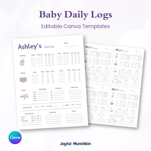 Baby Care Daily Log Canva Template, Baby Report Log, Infant Daily Log Editable, Baby Feeding Log, Baby Sleep Routine Tracker, Printable