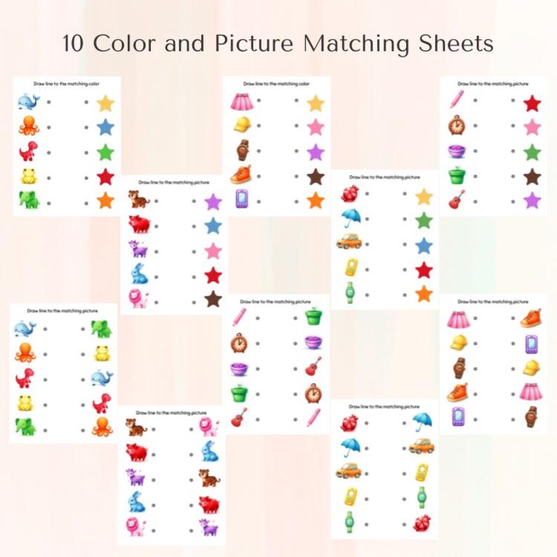 Color Matching, Pictures Matching Activity, Preschool Activities, 10 ...