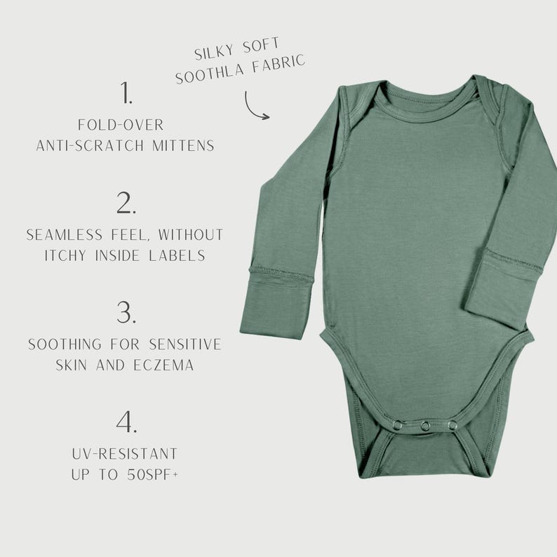 Baby Long-Sleeve Bodysuit: Tencel Lyocell with Zinc Oxide for Sensitive Skin image 4