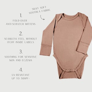 Long-Sleeve Baby Bodysuit: Tencel Zinc Oxide Fabric for Sensitive Skin image 3