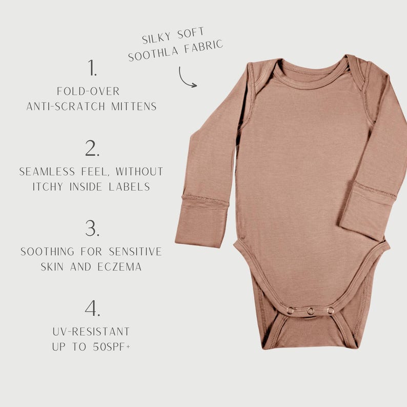 Body de manga larga para bebé: tejido Tencel con óxido de zinc para pieles sensibles. imagen 3