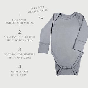 Body de manga larga para bebé: tejido Tencel con óxido de zinc para pieles sensibles. imagen 4
