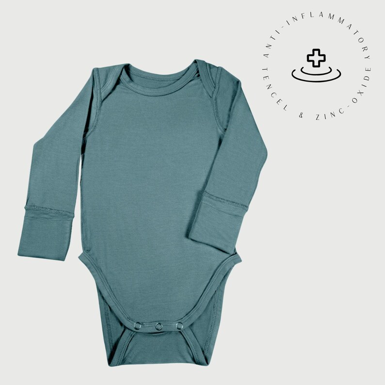 Long Sleeve Baby Bodysuit: Tencel Zinc Oxide Fabric for Sensitive Skin image 1