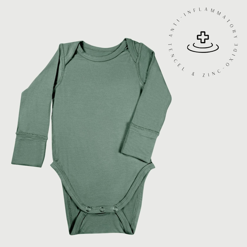 Baby Long-Sleeve Bodysuit: Tencel Lyocell with Zinc Oxide for Sensitive Skin image 1