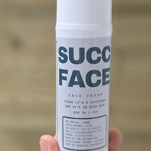 SuccFace Botanical Face Cream - Aloe Ferox, Rosehip, Hyaluronic Acid, & 10% Vitamin C - Hydrating, Nourishing Natural Skincare