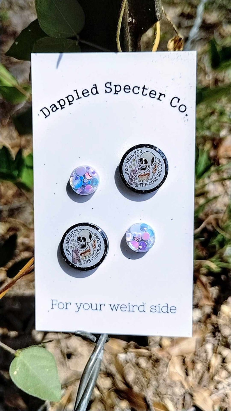 Just Here For The Concessions Stud Earrings Concessions Events Summertime Fun Lightweight Earrings Resin/Stainless Steel image 2