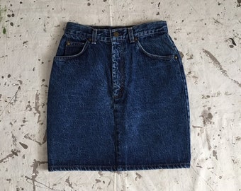 Vintage 90/'s Denim Faded Denim A Line Skirt UK 12